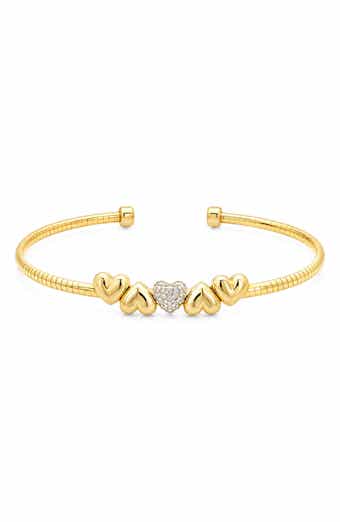 Cubic Zirconia Heart Mesh Bangle