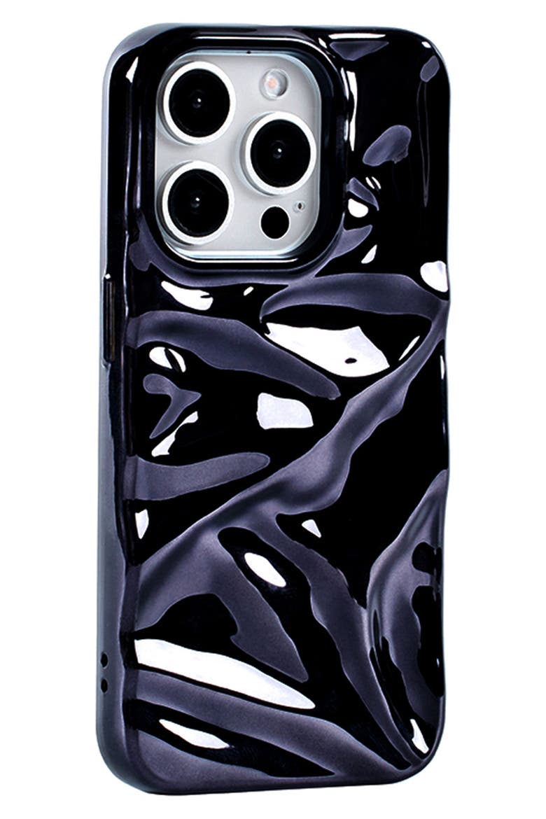 Black Crinkle iPhone 15 Pro Max Case, Alternate, color, BLACK