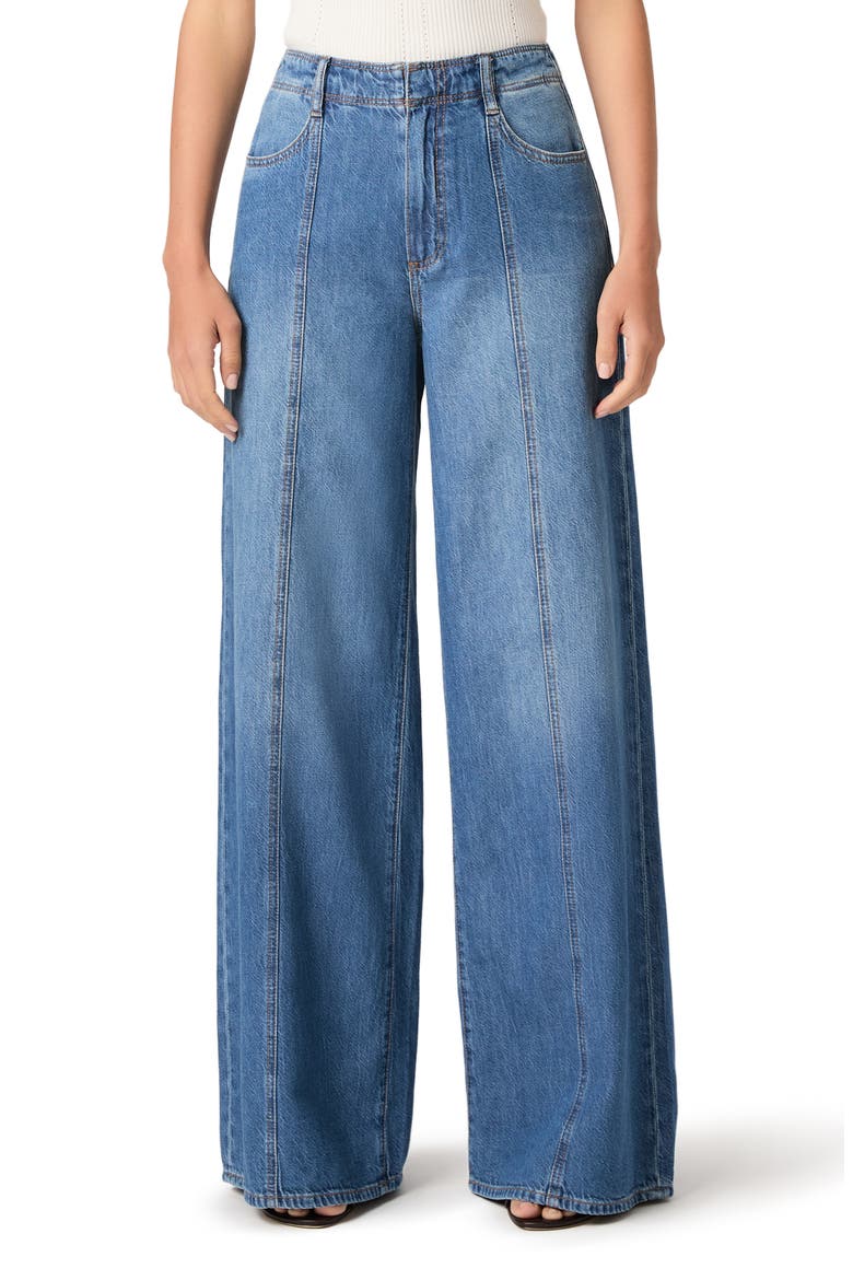 Cameron Seamed High Waist Super Wide Leg Jeans, Main, color, LA VERNE