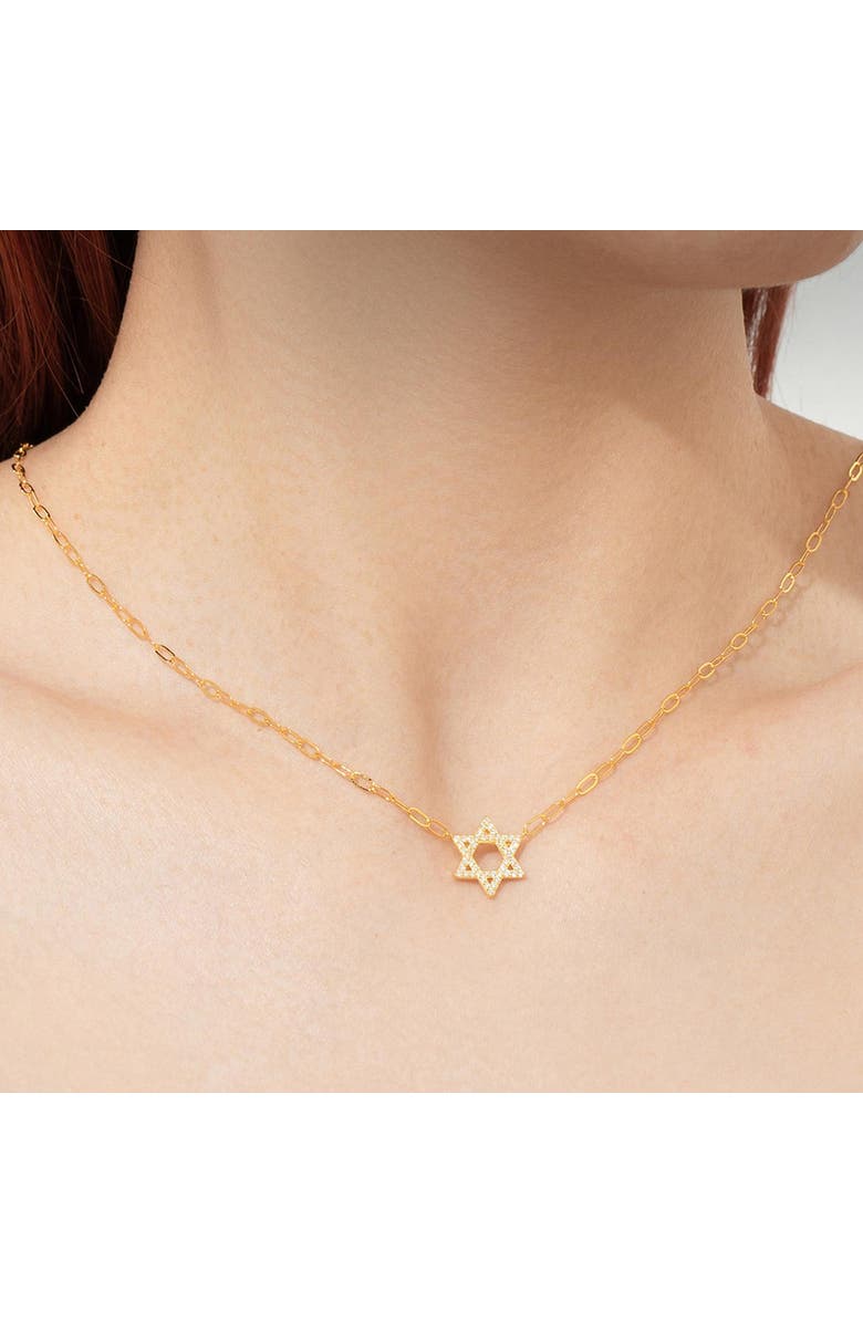 Outofoffice Star Of David Gold Pave Charm Necklace, Alternate, color, 