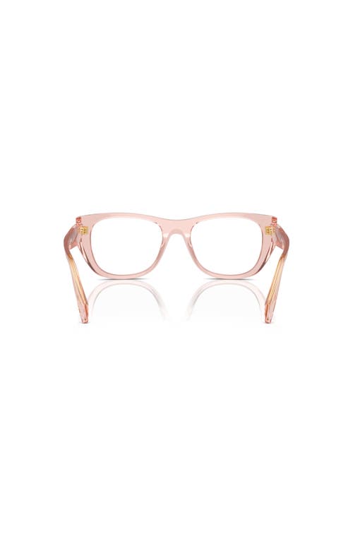 Prada 52mm Irregular Optical Glasses In Pink