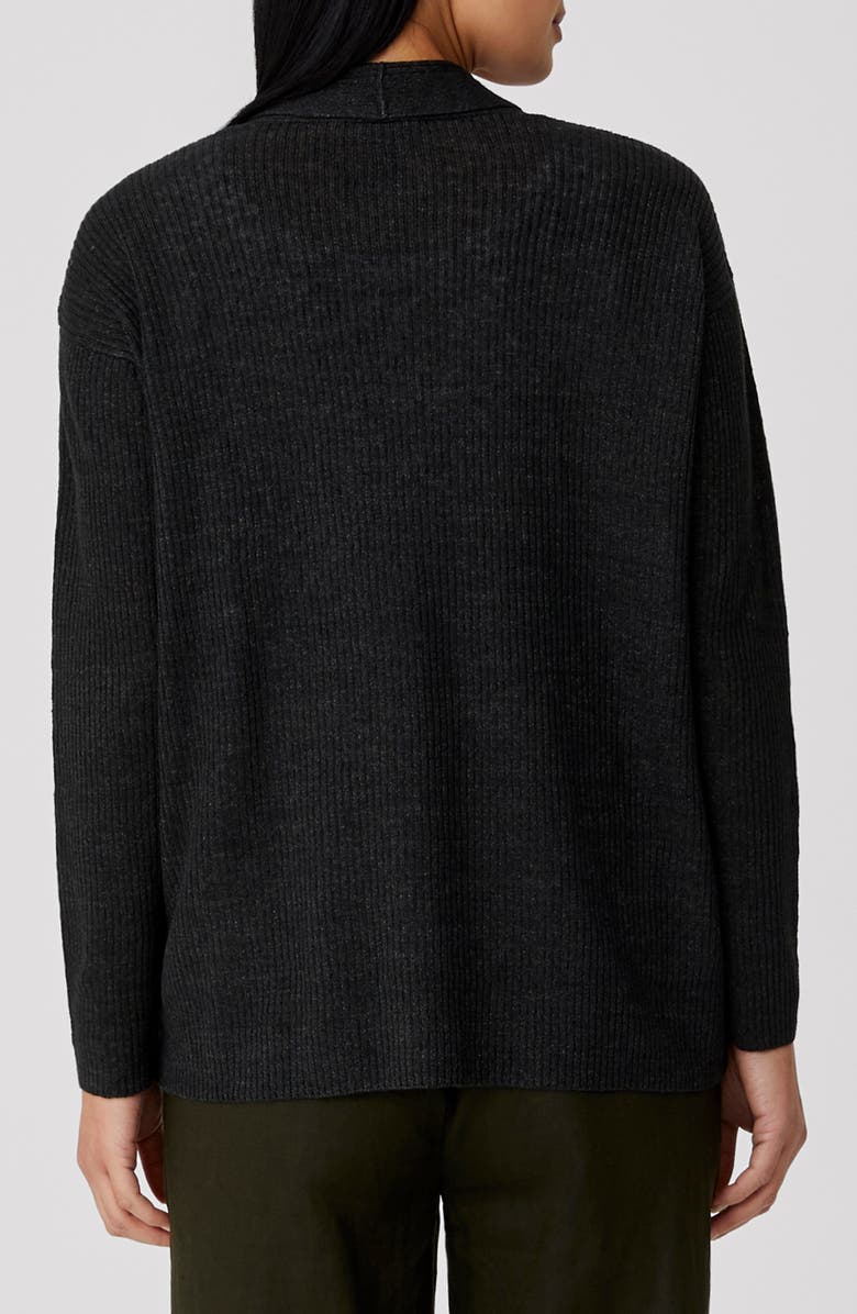 Eileen Fisher Organic Cotton High Collar Cardigan, Alternate, color, 