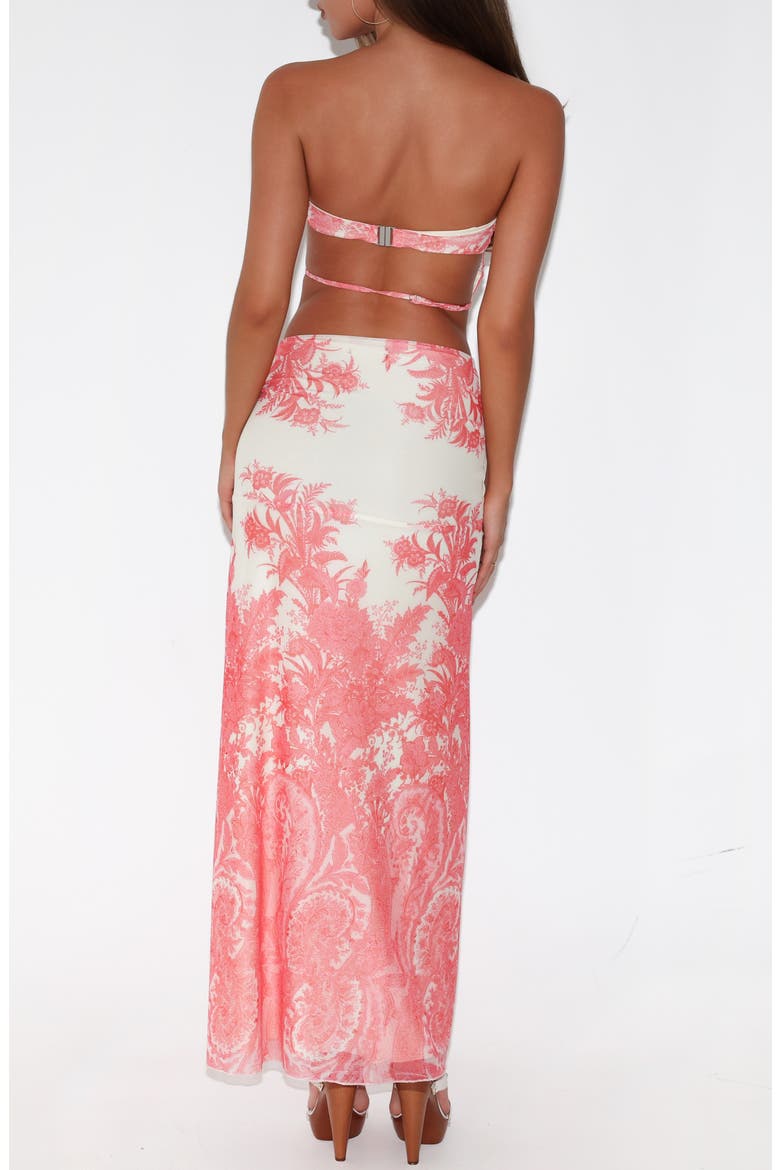 Poppi Strapless Cutout Maxi Dress, Alternate, color, CORAL TAPESTRY