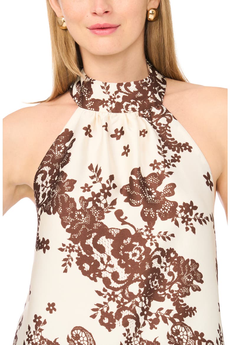 Tie Back Satin Halter Top, Alternate, color, EGRET