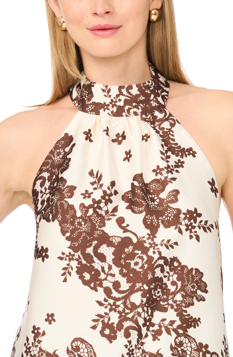 Parker Tie Back Satin Halter Top, Alternate, color, Egret