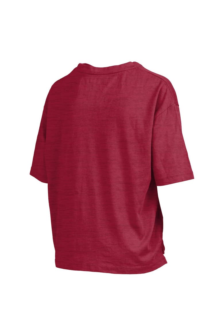 Women's Pressbox Cardinal Arkansas Razorbacks Nelson Arch Over Logo Waist Length Oversized Slub T-Shirt, Alternate, color, Cardinal