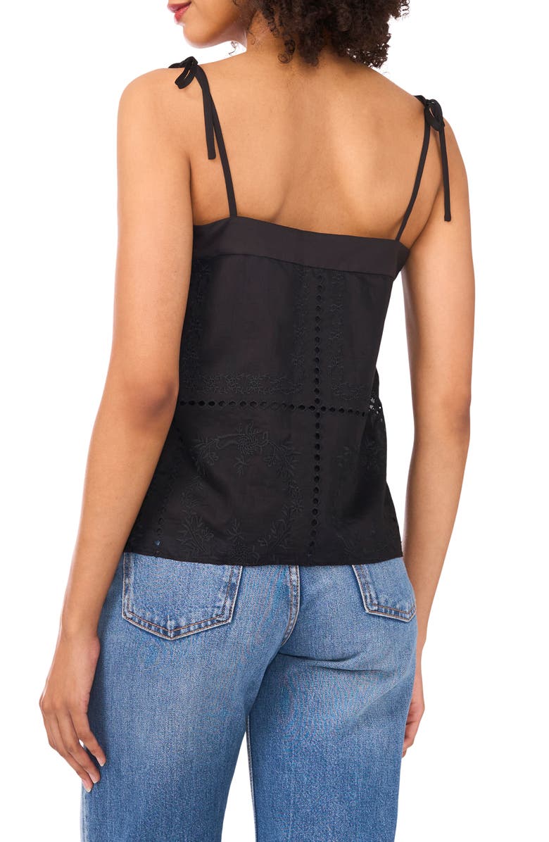 1.STATE Square Neck Tie Strap Camisole, Alternate, color, Rich Black