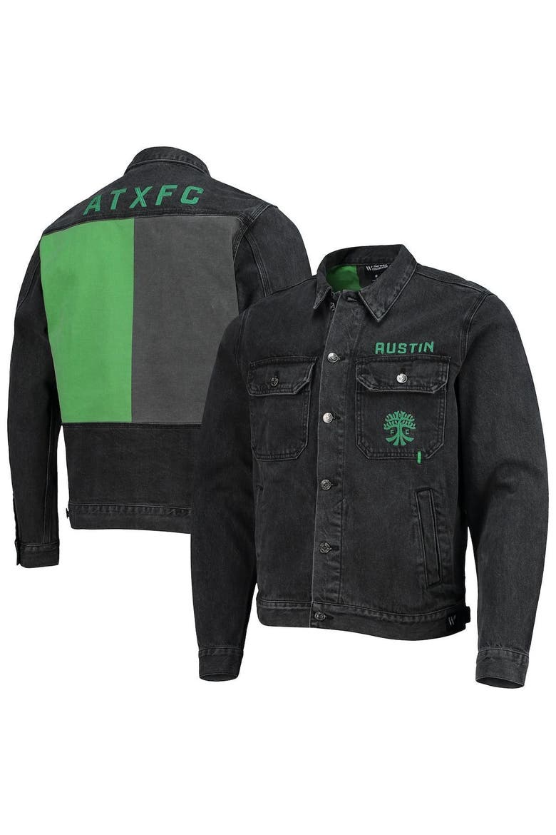 Men's The Wild Collective Black Austin FC Denim Button-Up Jacket, Alternate, color, Black