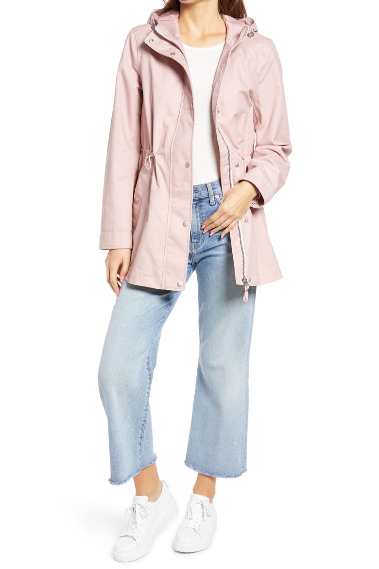 Shoreside Waterproof Hooded Raincoat, Main, color, MAUVE