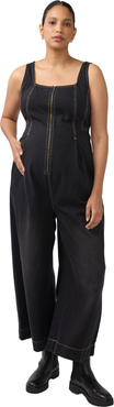 Ingrid & Isabel Zip Front Drapey Denim Maternity Jumpsuit