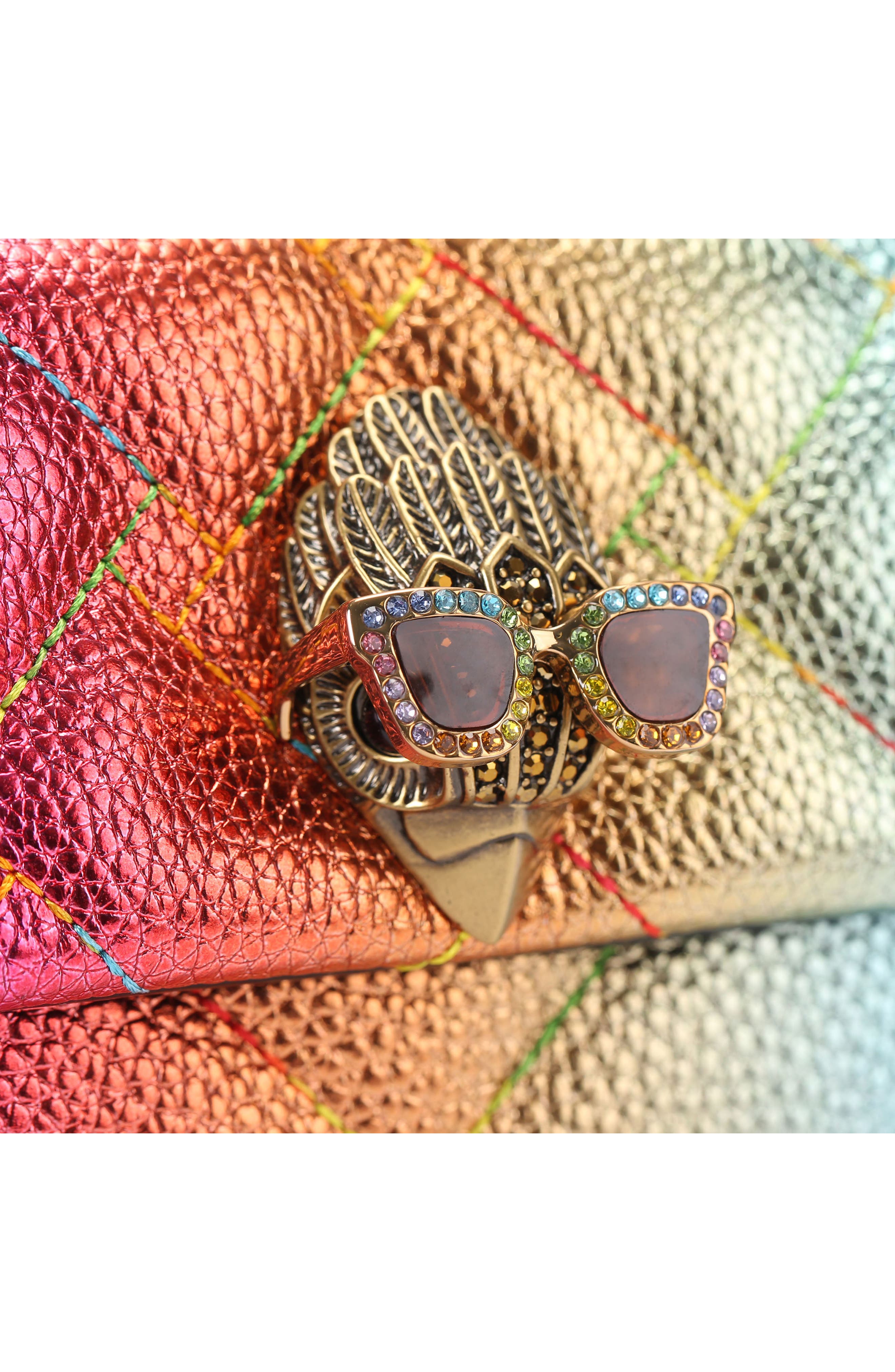 Kurt Geiger London Mini Kensington Convertible Metallic Leather Crossbody Bag, Alternate, color, 