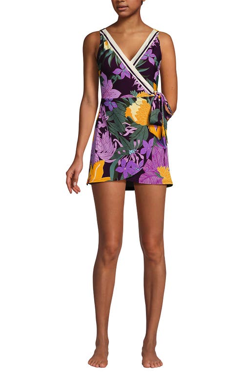 LANDS' END LANDS' END SIDE TIE MINI SWIM DRESS SWIMSUIT