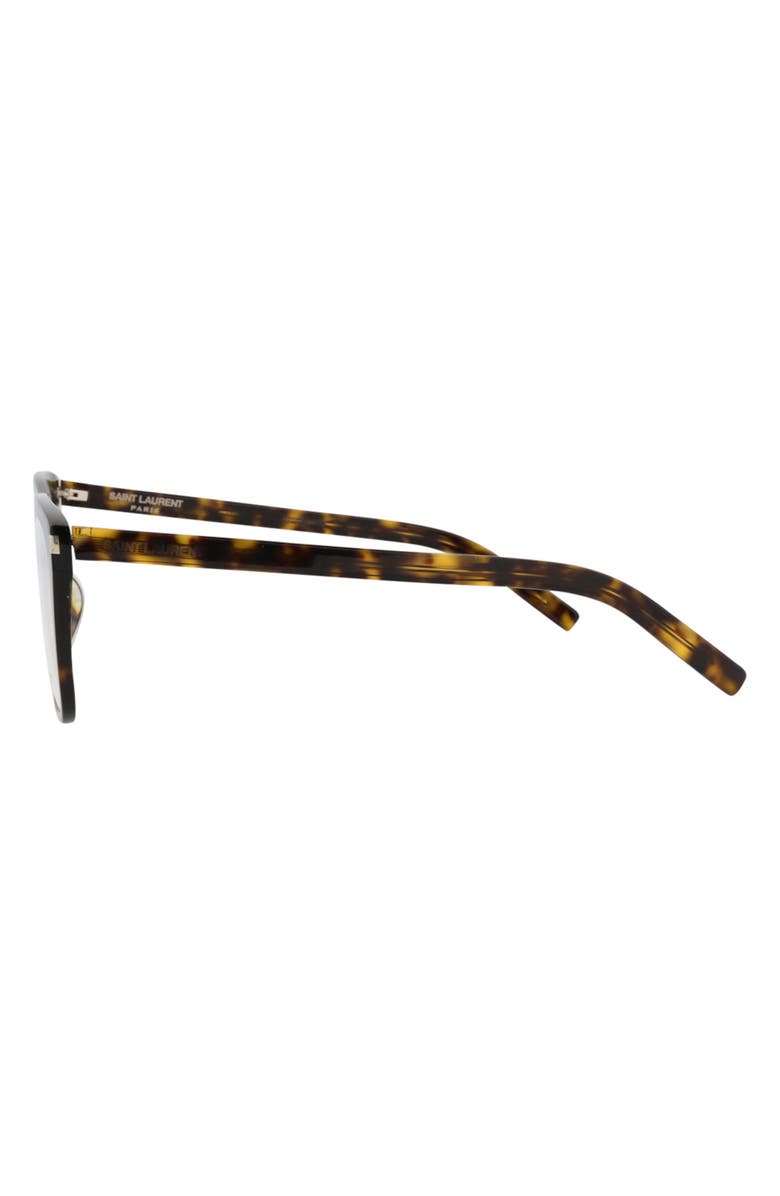 Saint Laurent 57mm Square Optical Glasses, Alternate, color, Havana Havana Transparent