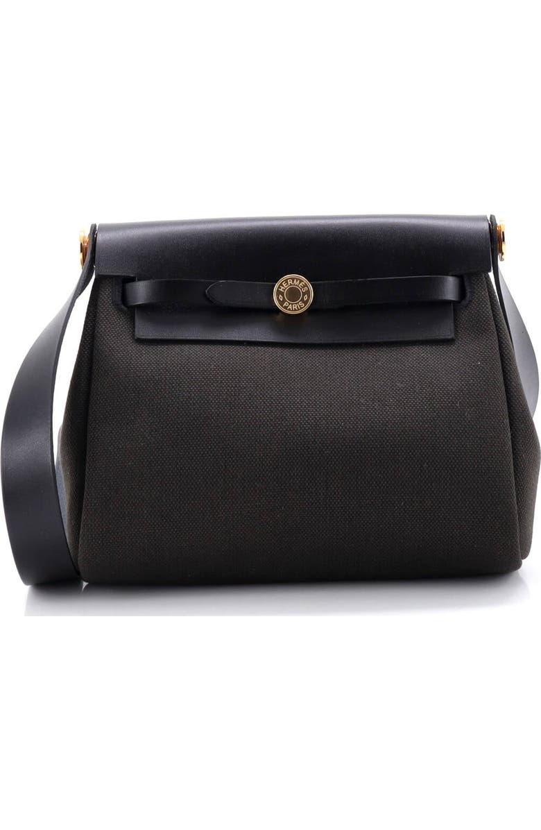 Pre-Owned Hermes Herbag Zip Toile and Leather 20, Main, color, Vert De Gris