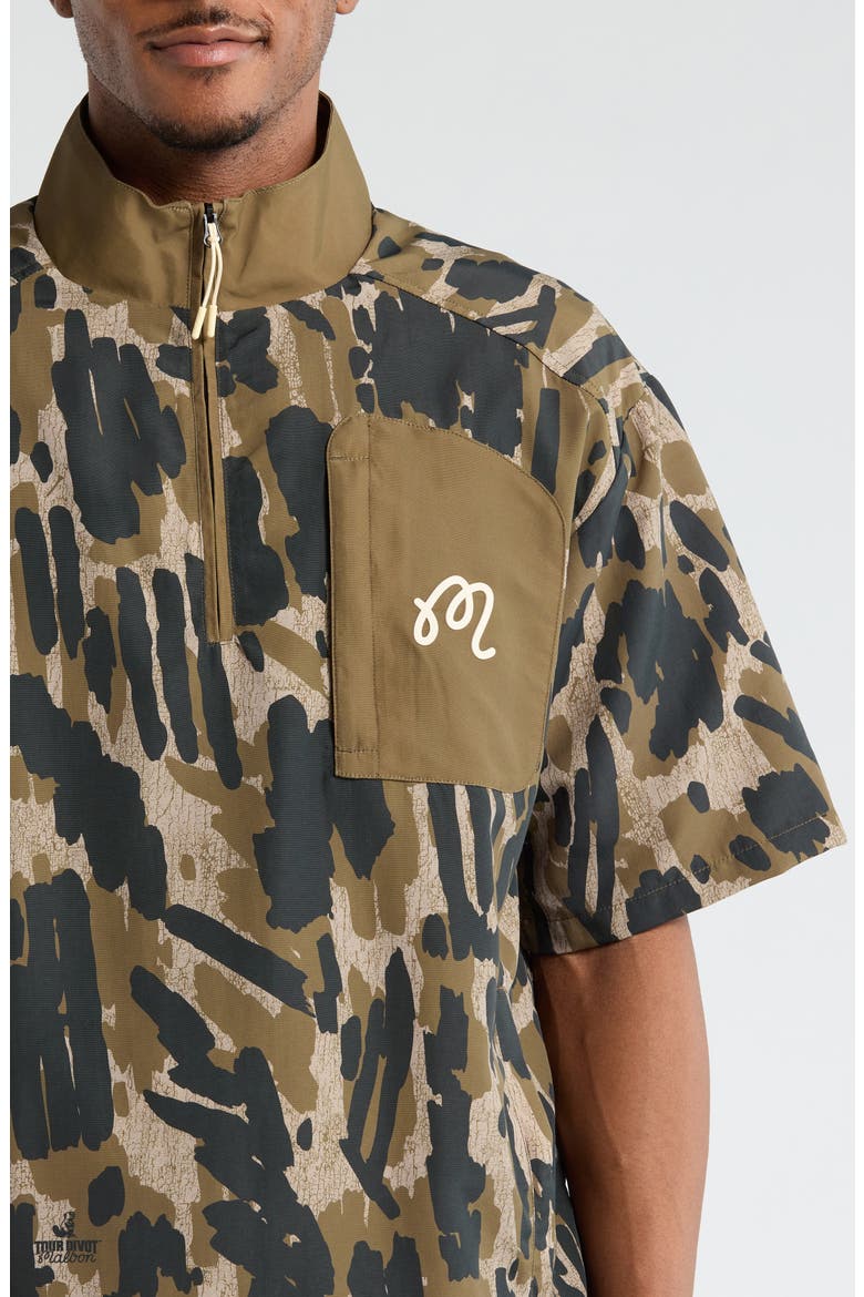 Tour Divot Wind Shirt, Alternate, color, BARK CAMO