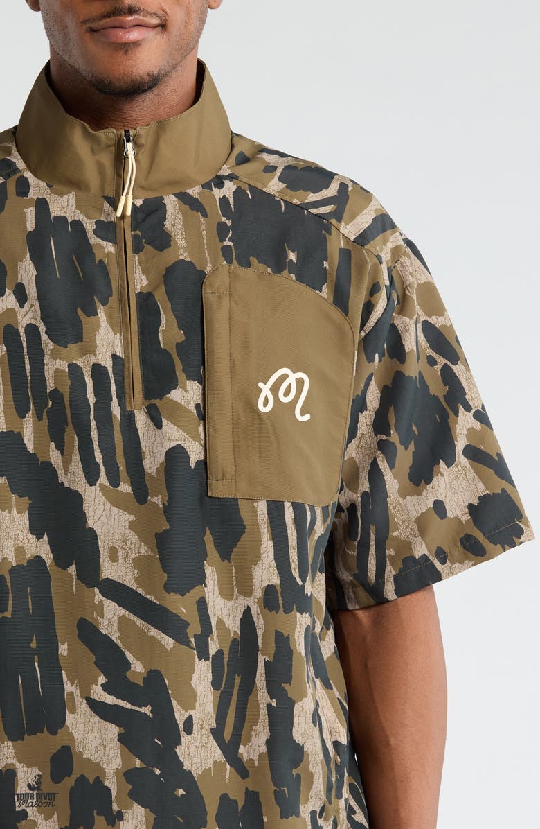 Malbon Golf Tour Divot Wind Shirt, Alternate, color, Bark Camo