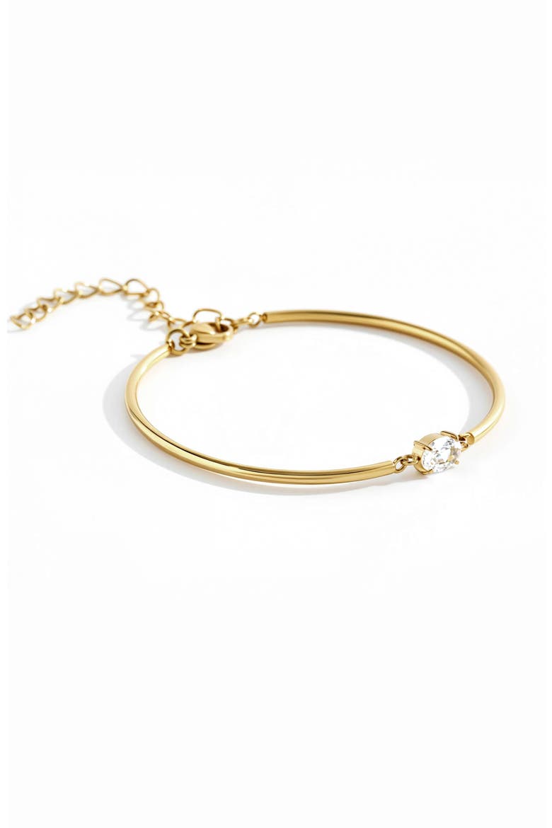 Oval Gemstone Cuff Bracelet, Alternate, color, Gold
