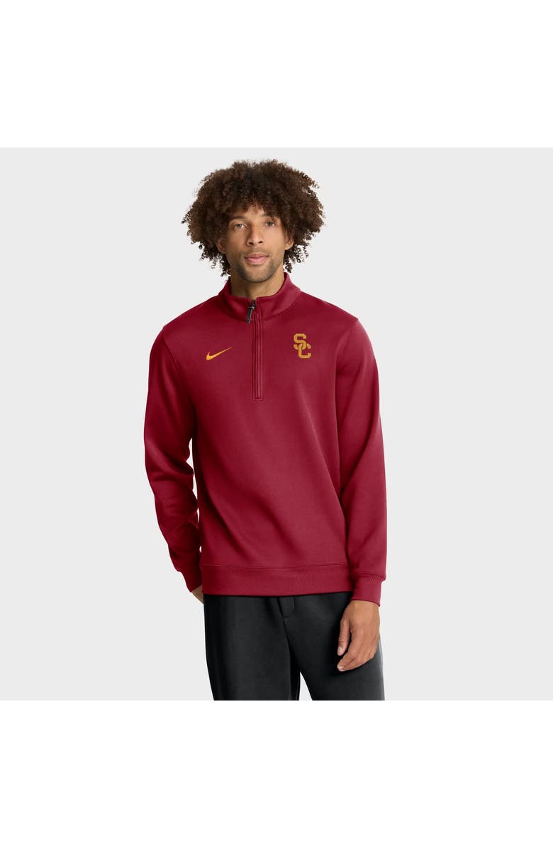 Nike Men's Nike Cardinal USC Trojans 2025 Coaches Premium Dri-FIT Half-Zip Pullover, Main, color, Cardinal