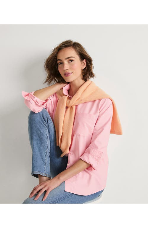 Lands' End Oxford Shirt In Sunset Coral Pink