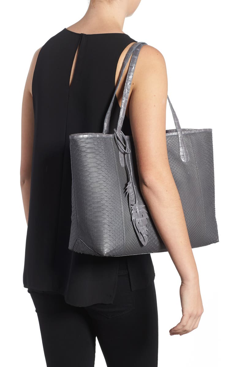 Nancy Gonzalez Medium Erica Genuine Python & Crocodile Tote, Alternate, color,