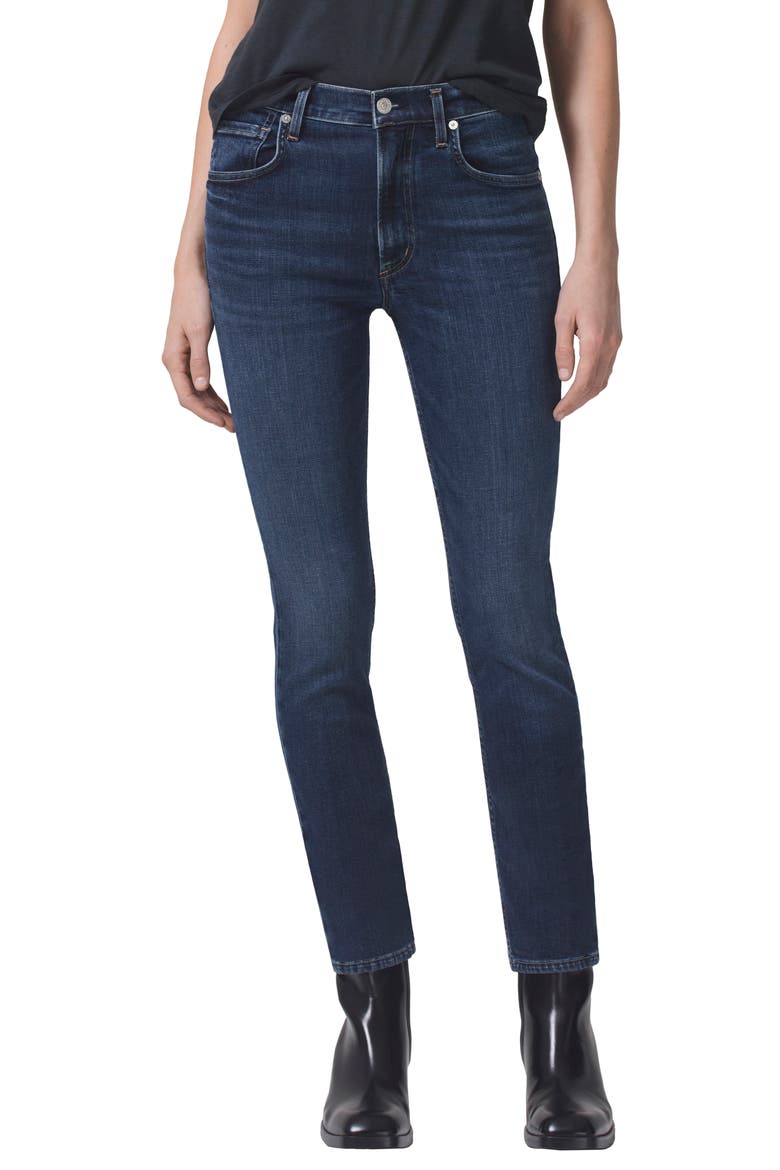 Sloane Mid Rise Skinny Jeans, Main, color, BALTIC