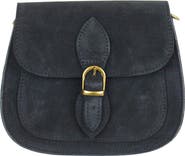 Persaman New York Annie Buckle Suede Crossbody Bag
