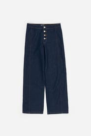 Bimba y Lola Denim Straight-Leg Trousers With Buttons