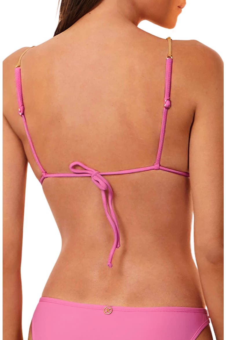 Kaia Paral Beaded Triangle Bikini Top, Alternate, color, PINK