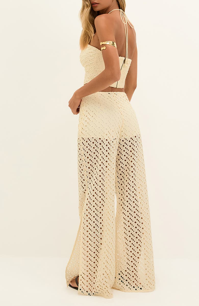 ViX Paula Hermanny Melinda Crop Cotton Broderie Anglaise Cover-Up Top, Alternate, color, Ivory Multi