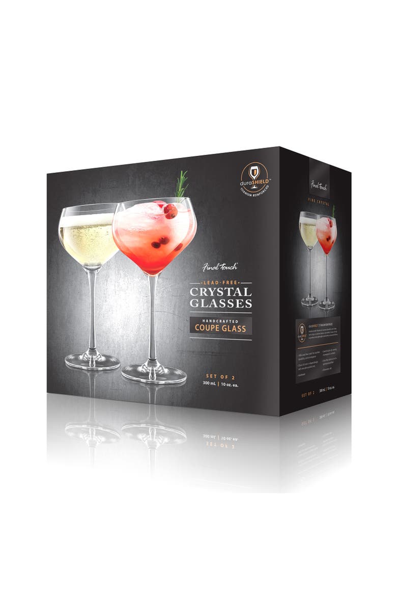 Coupe Lead-Free Crystal Glasses - Set of 2, Alternate, color, Clear