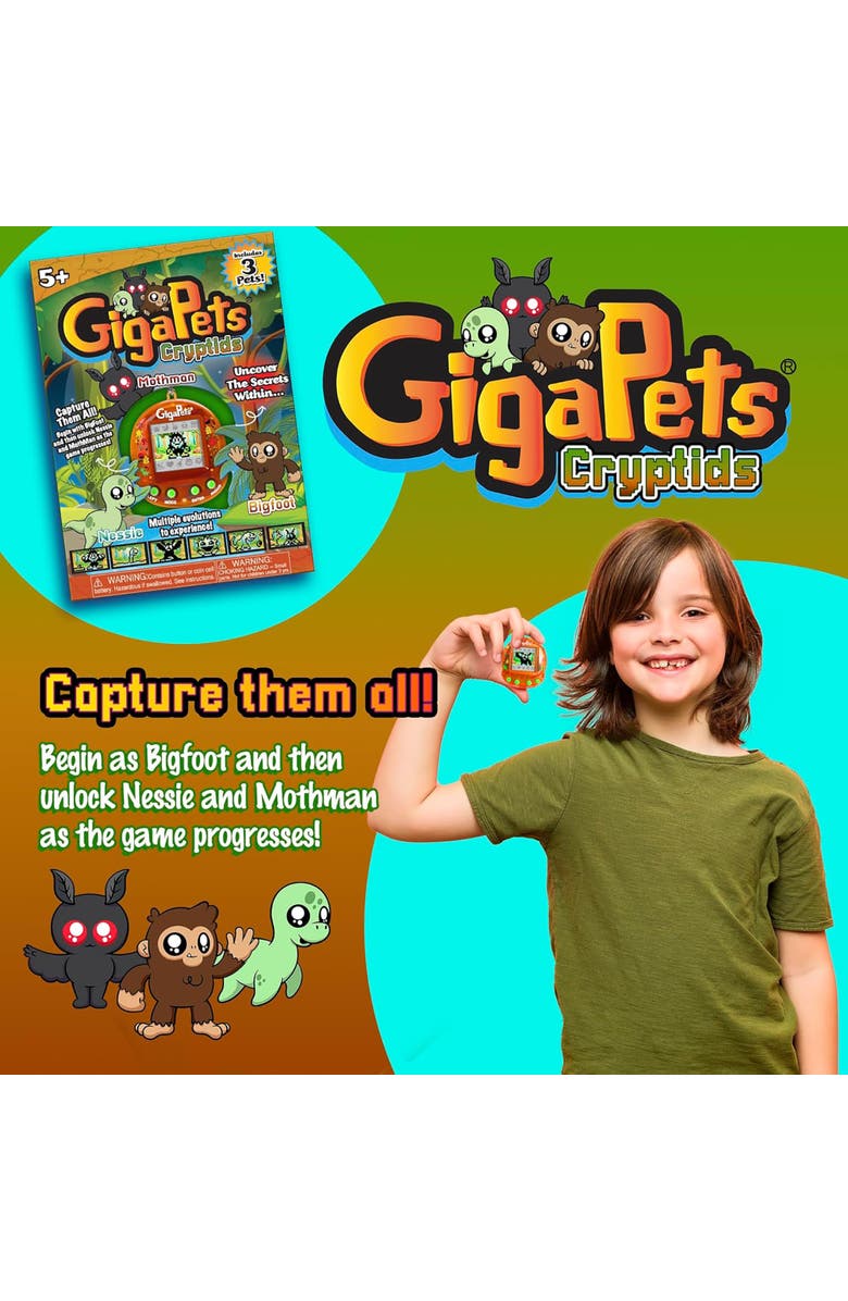 GigaPets Cryptids, 3 Pets in 1, Virtual Interactive Pet Keychain,Ages 5+, Alternate, color, Multicolored