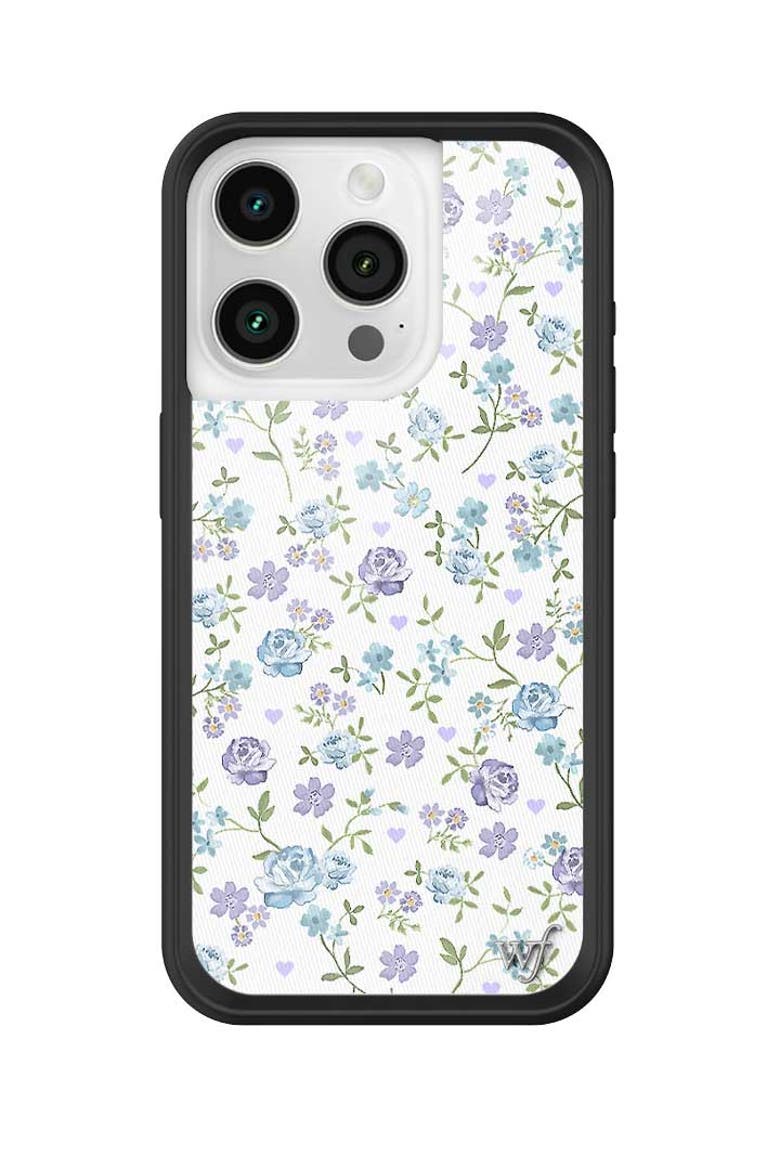 Lilac & Blue Floral iPhone Case, Alternate, color, White