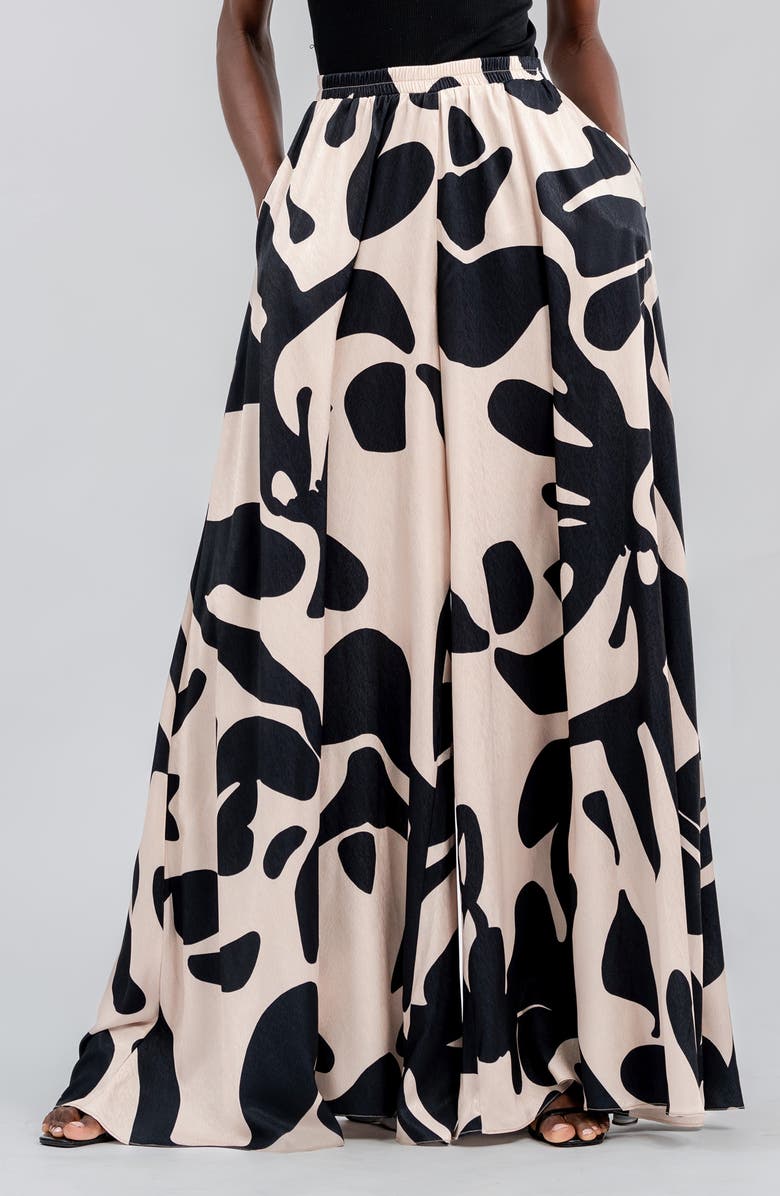 DIARRABLU Jant Alia Noir Print Wide Leg Pants, Main, color,