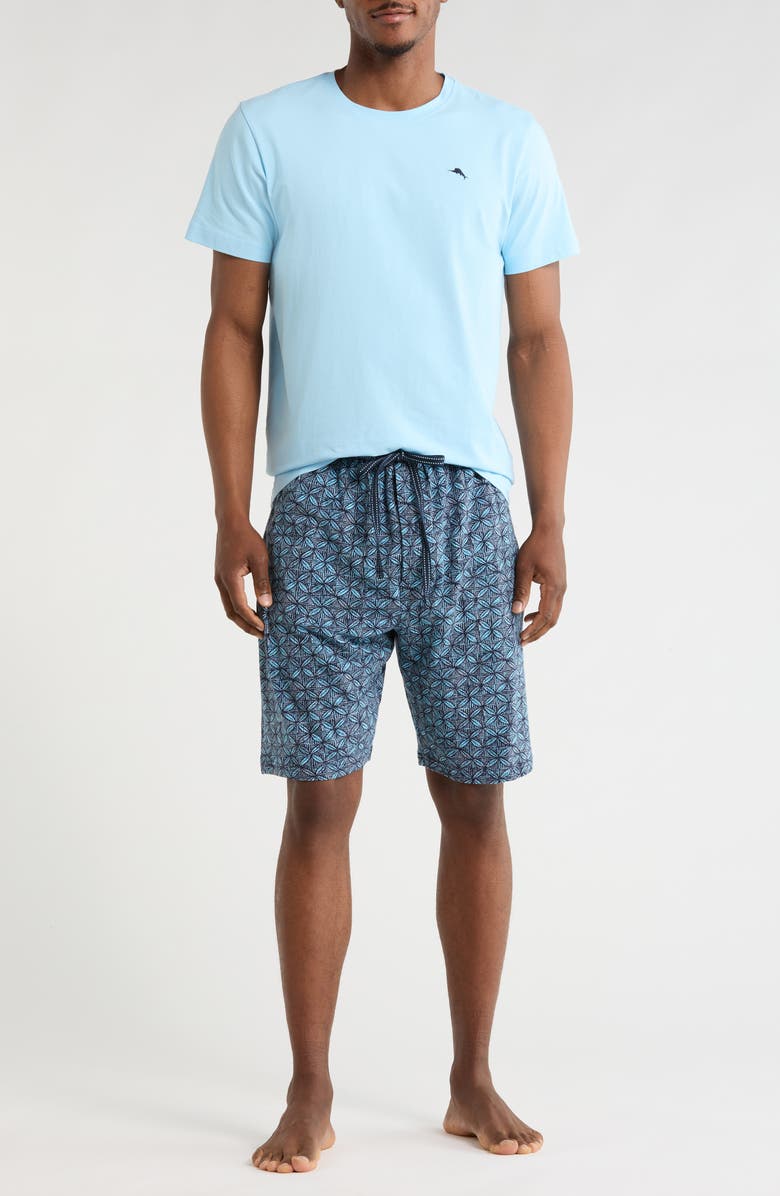 Tommy Bahama Jam Short Cotton Blend Pajamas, Main, color, Blue Print