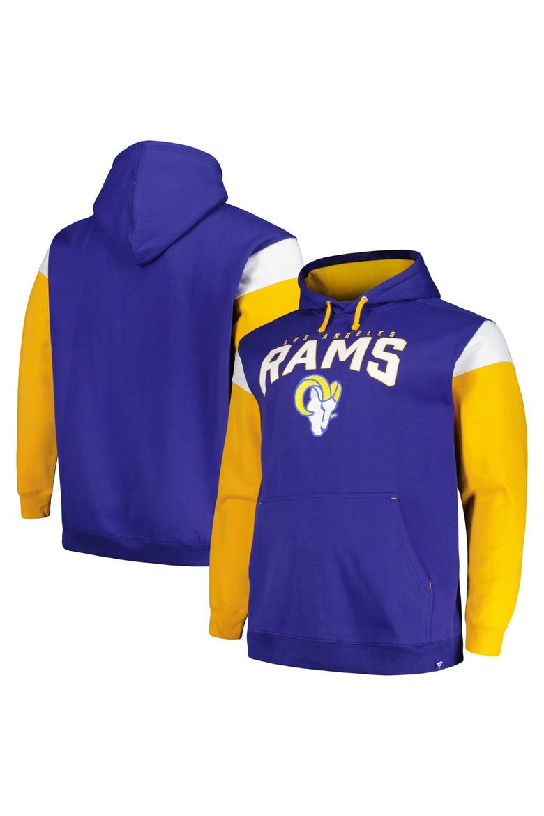 Men's Profile Royal Los Angeles Rams Big & Tall Trench Battle Pullover Hoodie, Main, color, Royal