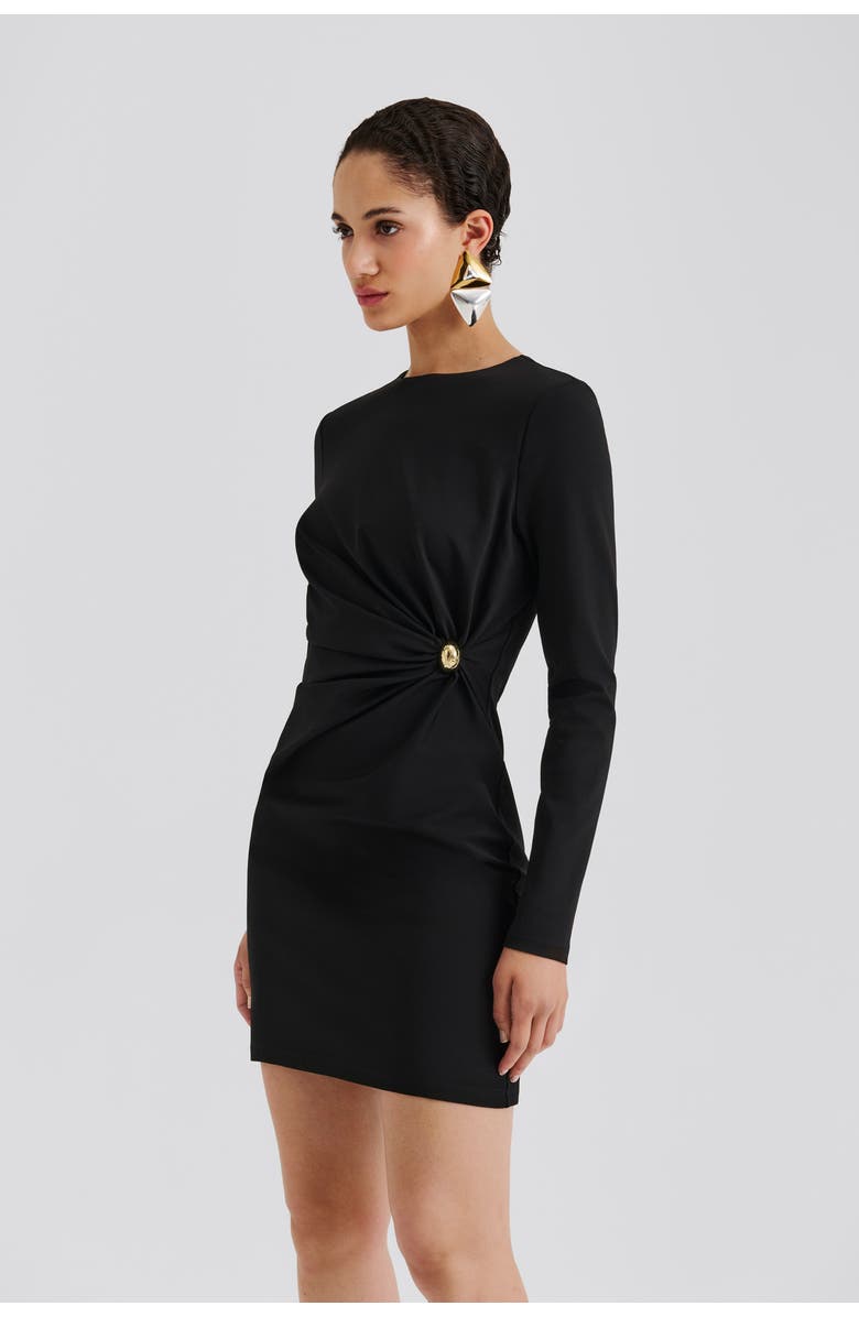 Malina Mailey Jersey Embellished Mini Dress, Main, color, Black
