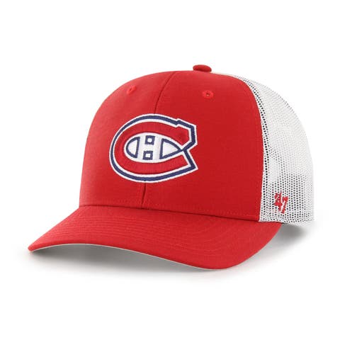 Men's '47 Red/White Montreal Canadiens Logo Trucker Adjustable Hat