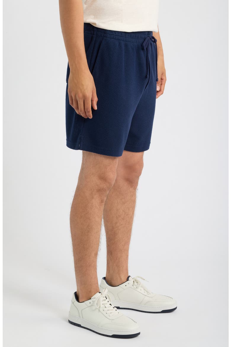 6-Inch Textured Pointelle Drawstring Shorts, Alternate, color, CRUISE NAVY