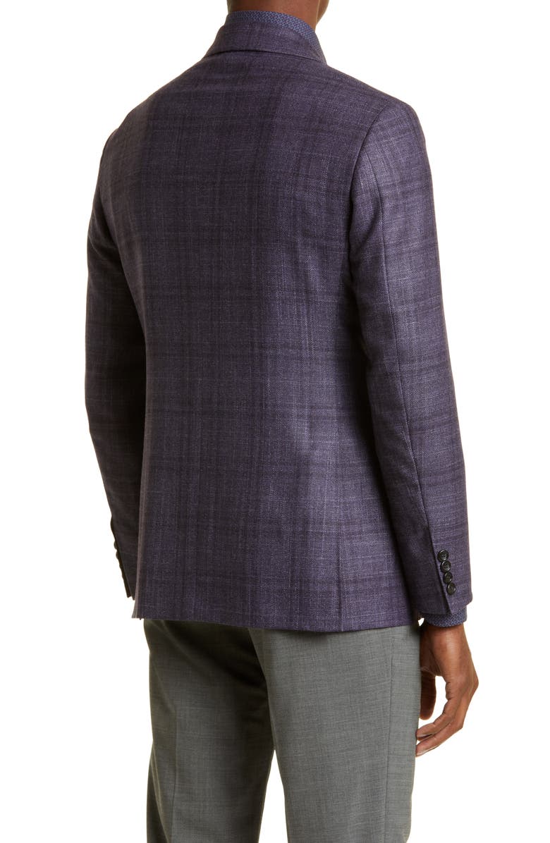 Canali Kei Plaid Wool & Cashmere Sport Coat, Alternate, color,
