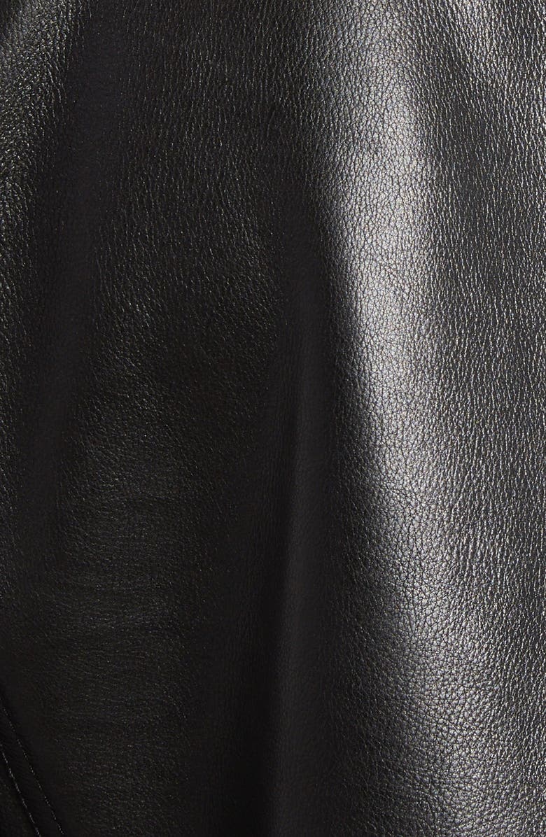 TOM FORD Plongé Leather Cafe Biker Jacket, Alternate, color, Black