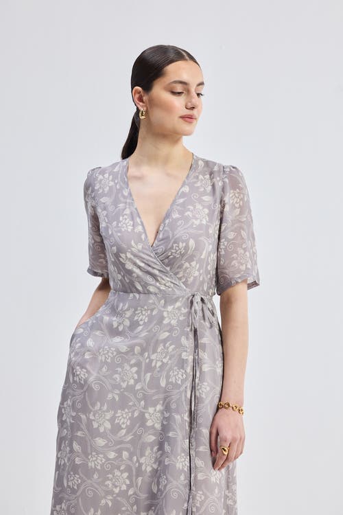 Reistor Maxi Wrap Floral Dress In Vintage Vines In Vintage Vines