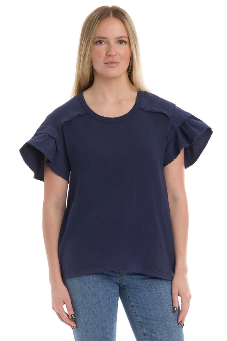 Ruffle Short Sleeve Tee, Main, color, Naval Academy
