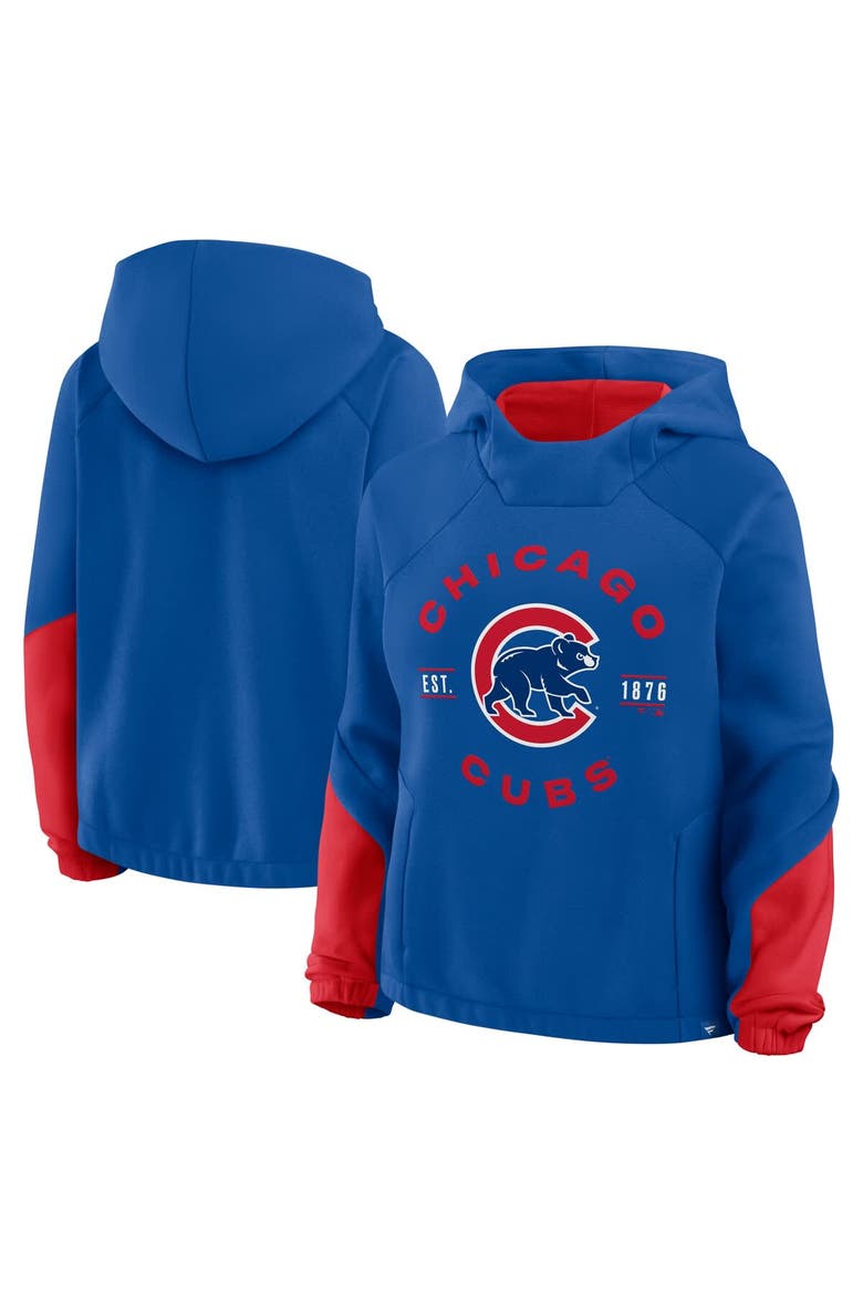 Women's Fanatics Royal Chicago Cubs Oversized Time to Win Pullover Hoodie, Main, color, Royal