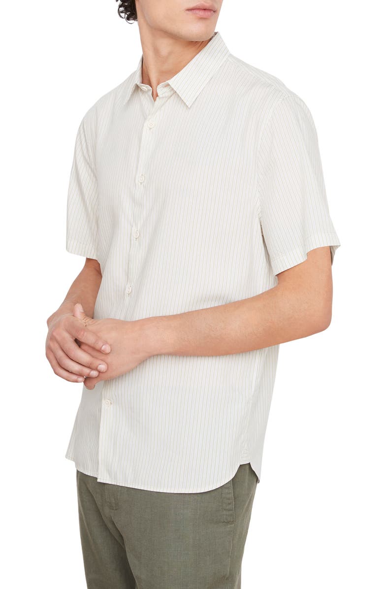 Vince Peninsula Stripe Short Sleeve Button-Up Shirt, Alternate, color,