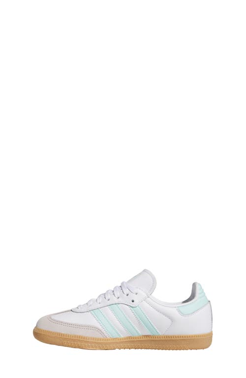 Adidas Originals Samba Og White/aquamarine Sneaker In White/semi Flash Aqua/gum