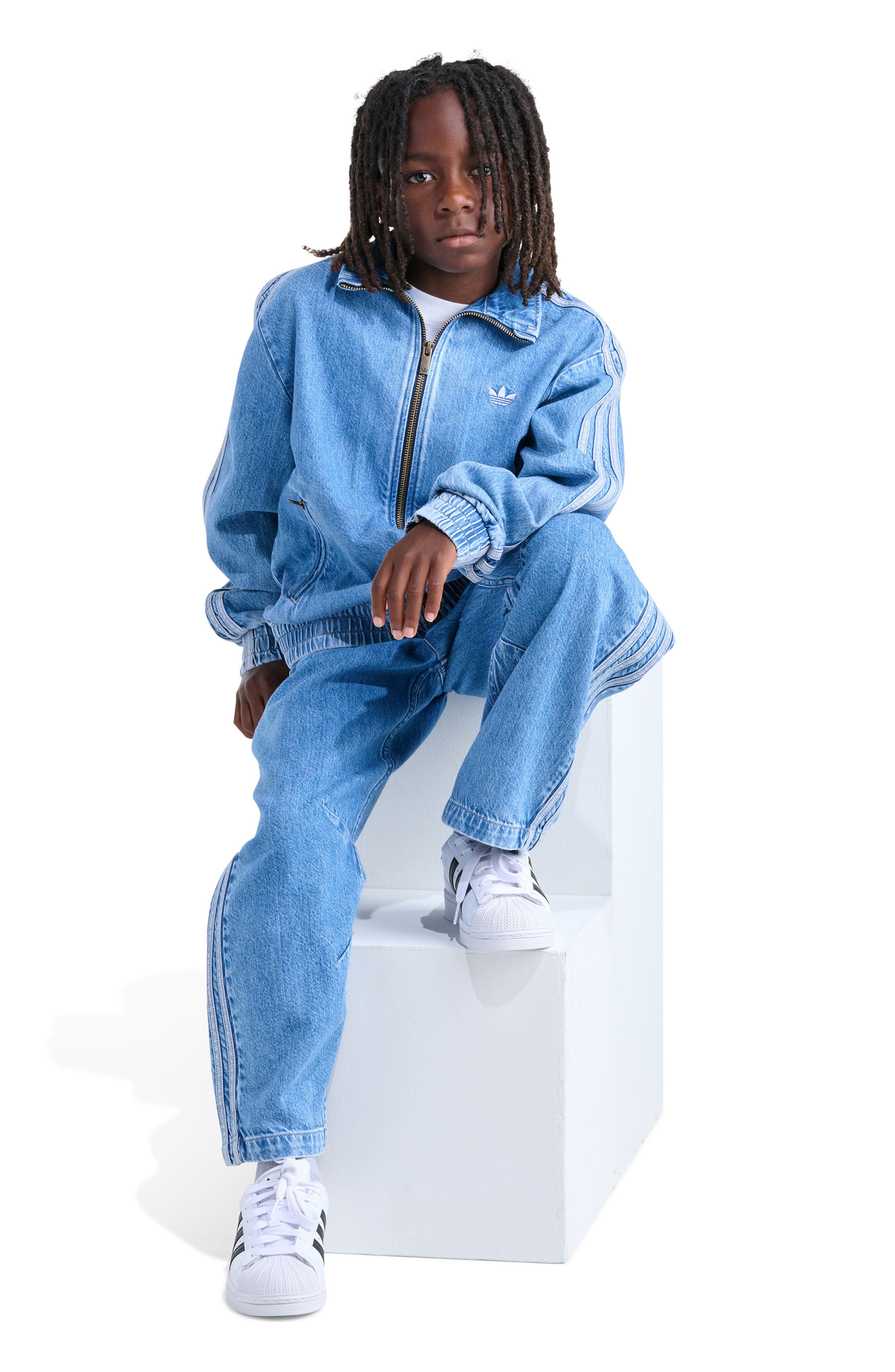 adidas Originals Kids' Firebird Denim Jacket | Nordstrom