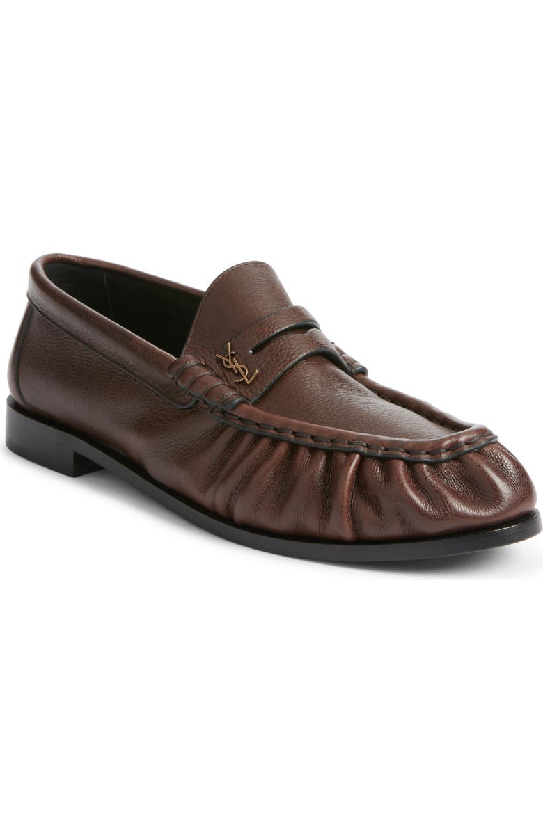 Saint Laurent Le Penny Loafer, Main, color, Brown