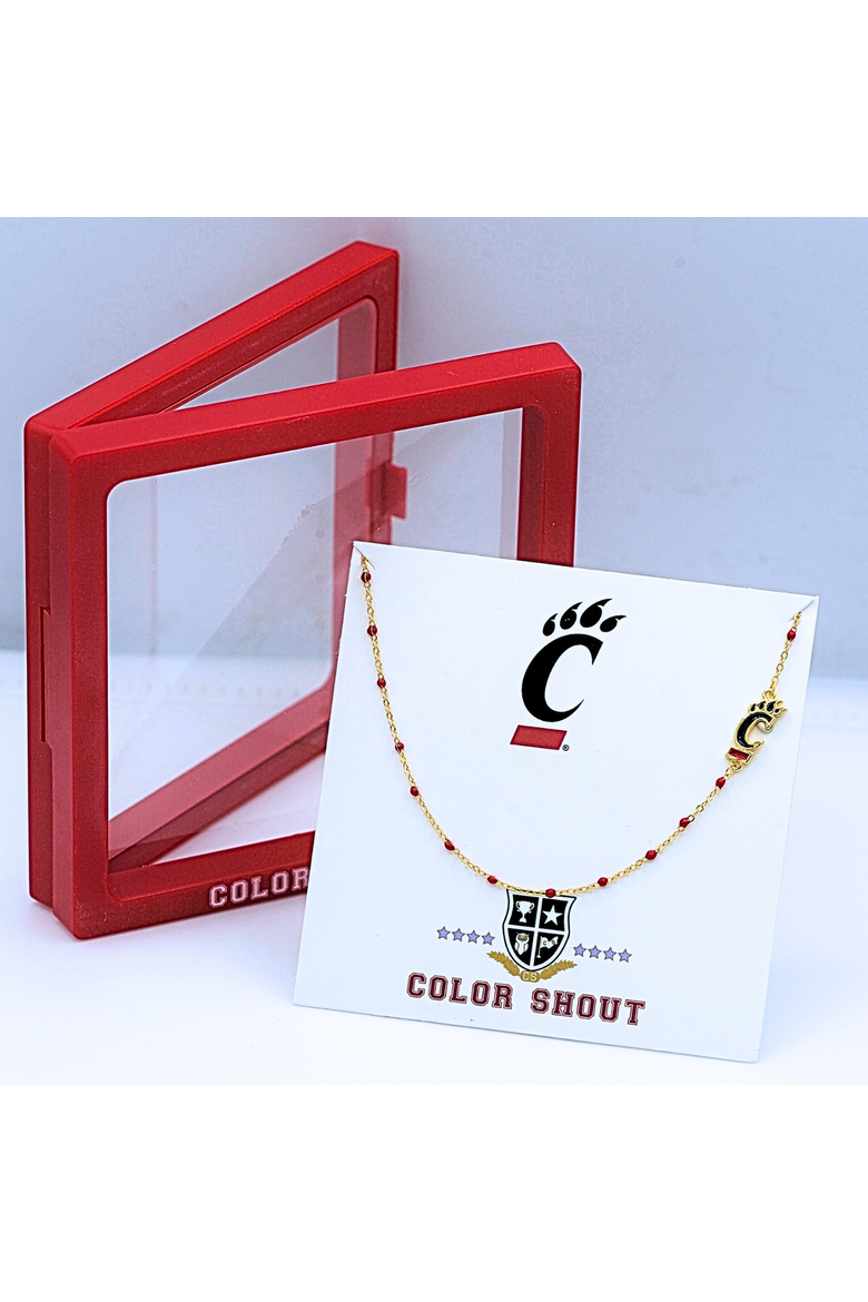 University of Cincinatti Side Necklace, Alternate, color, Yellow Gold
