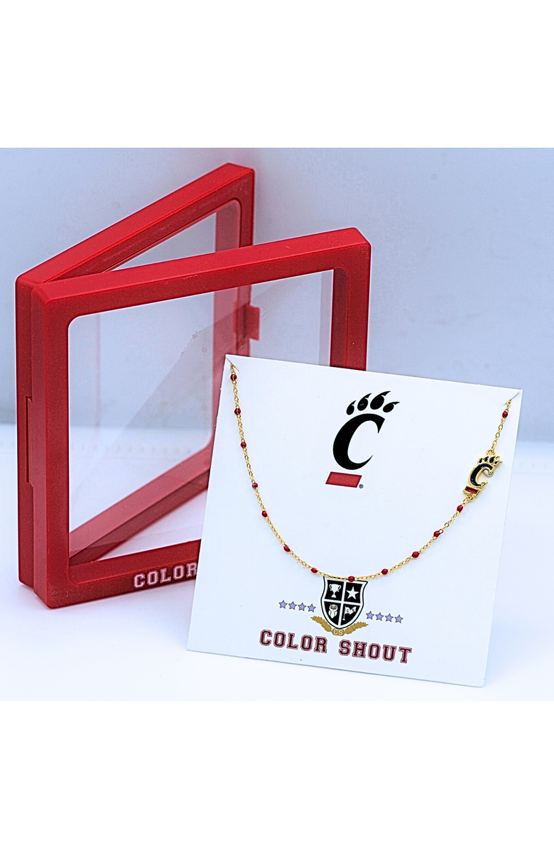 Color Shout University of Cincinatti Side Necklace, Alternate, color, Yellow Gold