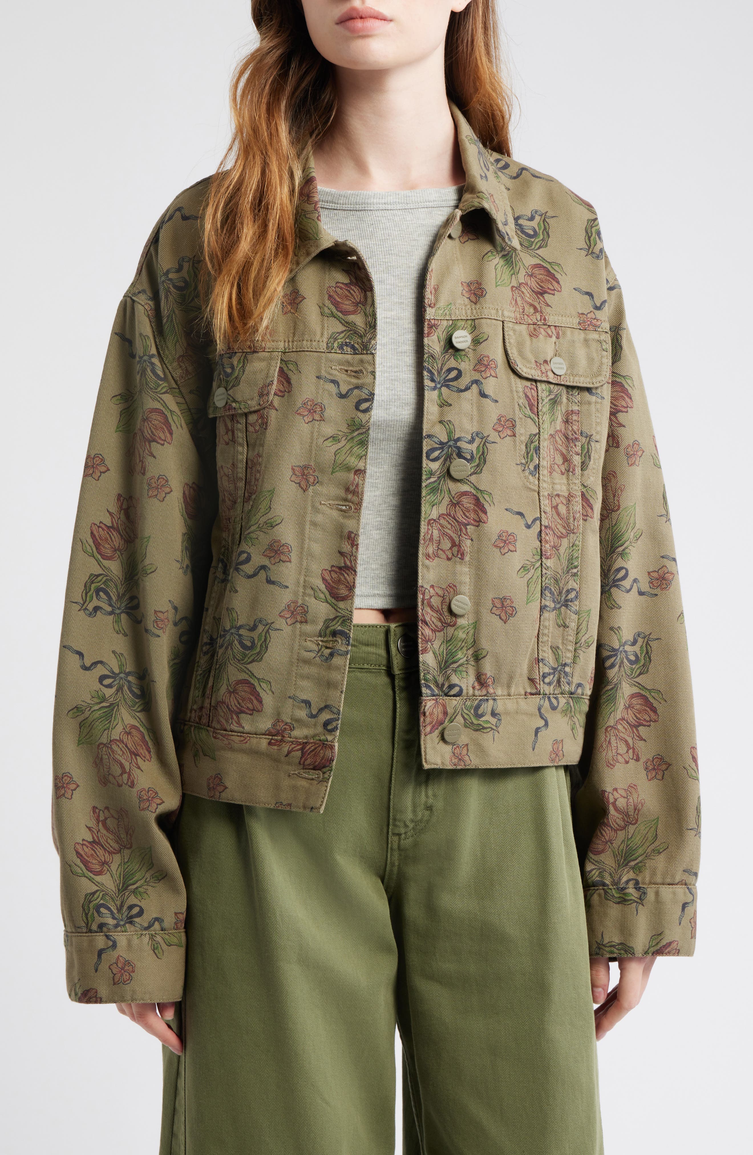 Damson Madder Stacia Overdye Tulip Organic Cotton Denim Jacket